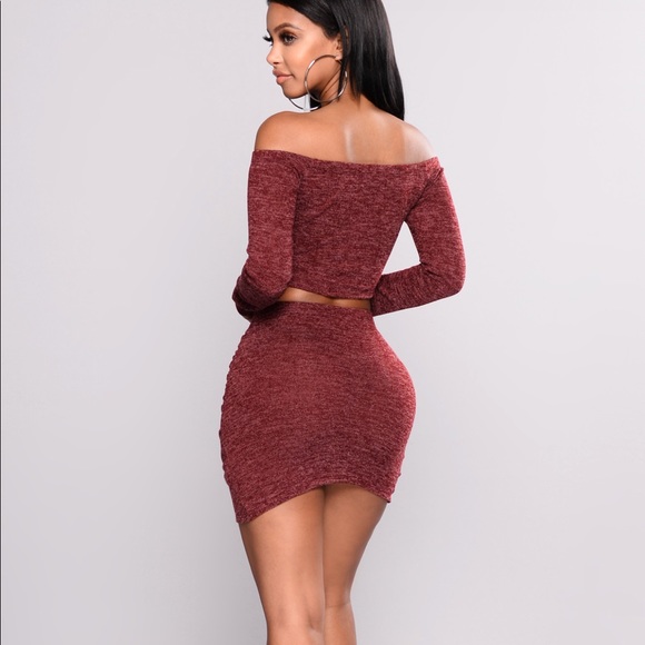 NWT Fashion Nova - Owen Off the Shoulder Skirt Set - Picture 2 of 5